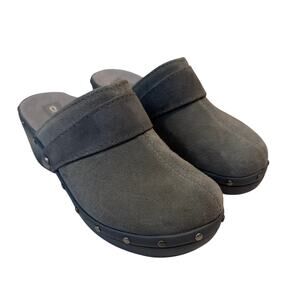 Crocs Women’s Cobbler Clogs Gray Mules Suede Slip On Comfort Size 6